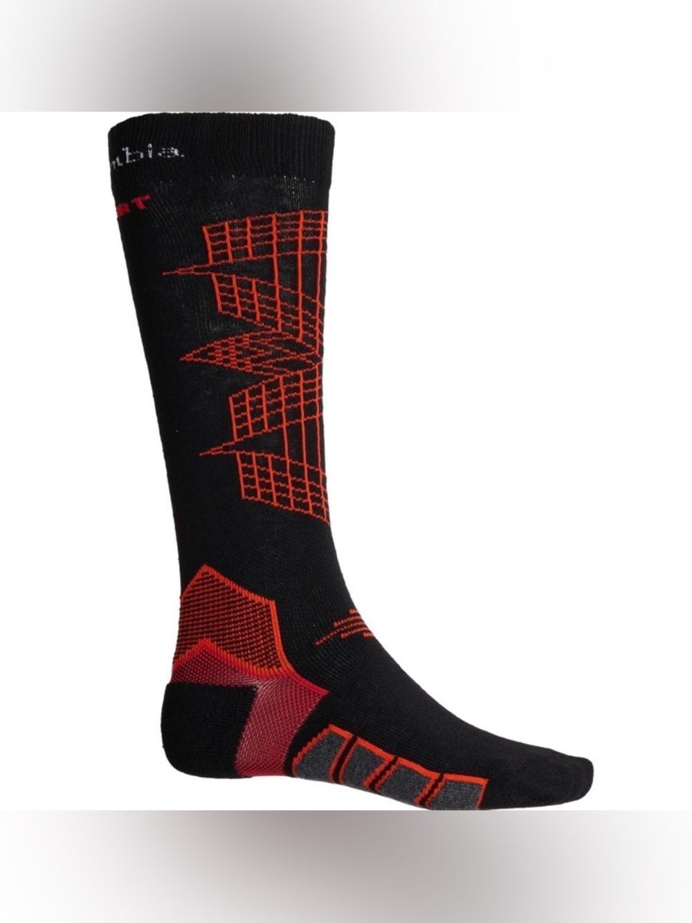 COLUMBIA S Men’s Black Red Omni-Heat® Ski Socks Merino Wool Blend Over the Calf
